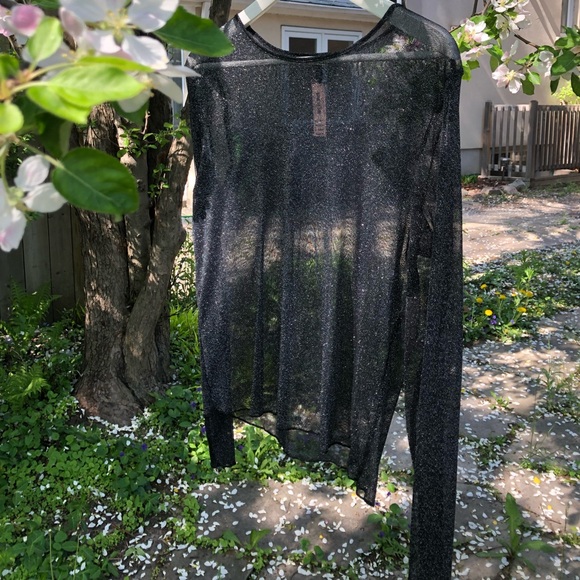 New with tags whimsigoth sheer black sparkle top - Picture 3 of 4